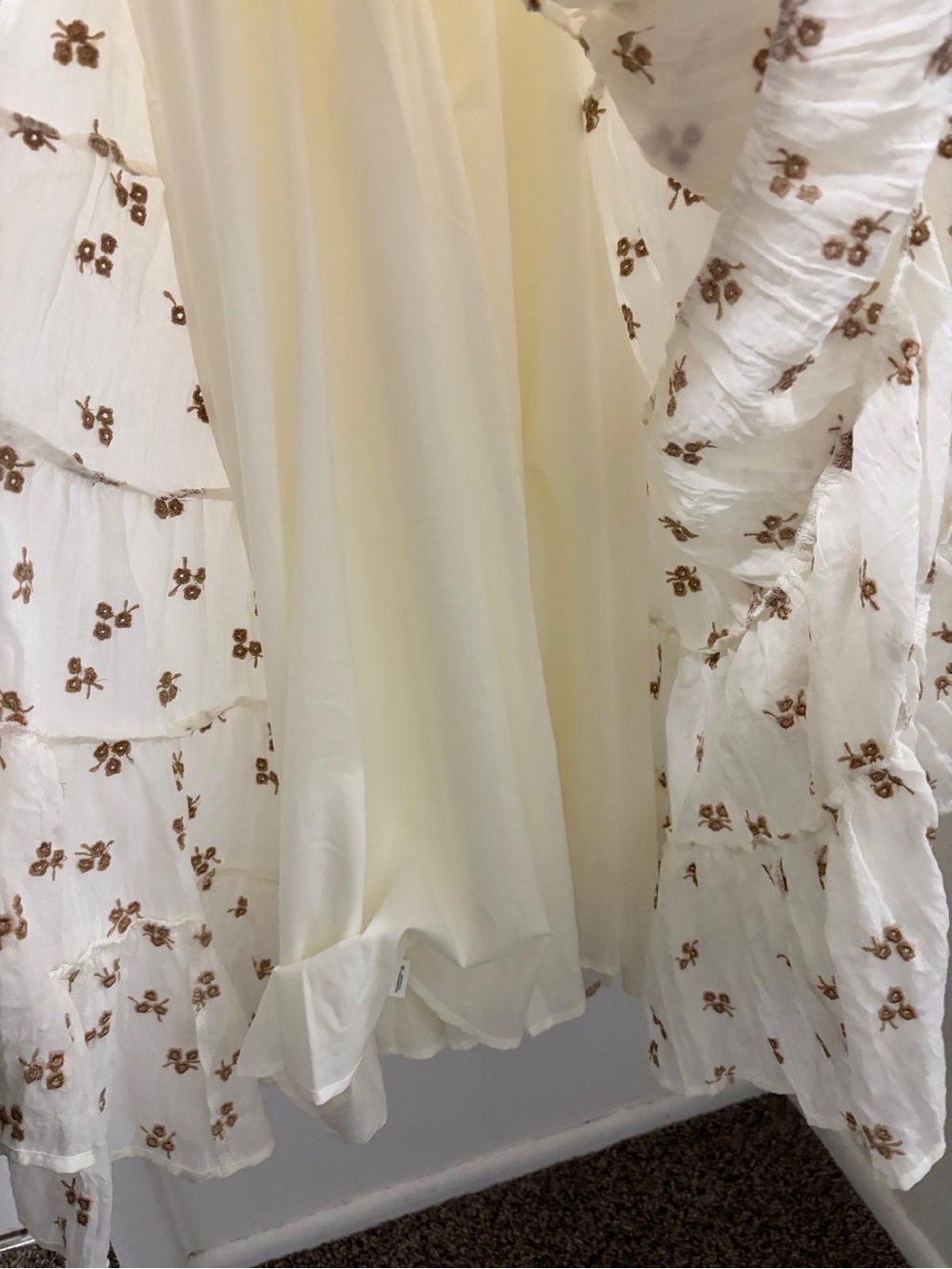 Altar'd State Cream Floral Smocked Maxi Dress with Tiered Skirt - Picture 10 of 12
